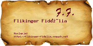 Flikinger Fidélia névjegykártya